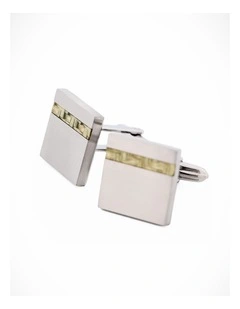 Stainless Steel Yellow Fibreglass Cufflinks