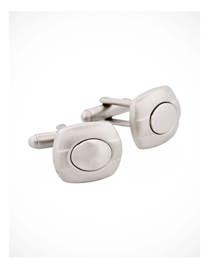 Rhodium Plated -Mirrored Insert Cufflinks image 2