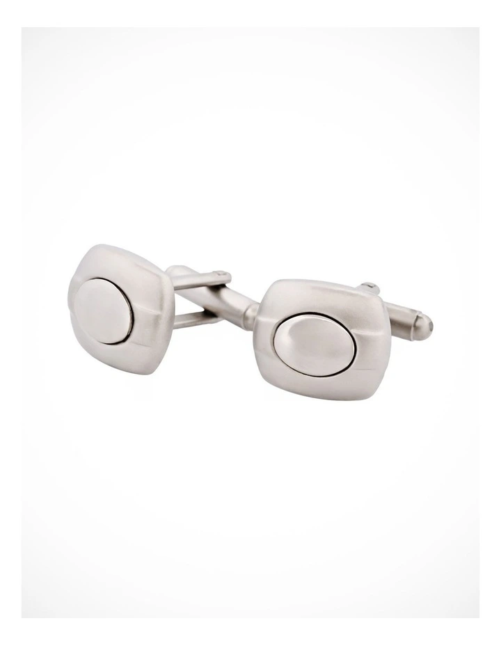 Rhodium Plated -Mirrored Insert Cufflinks image 3