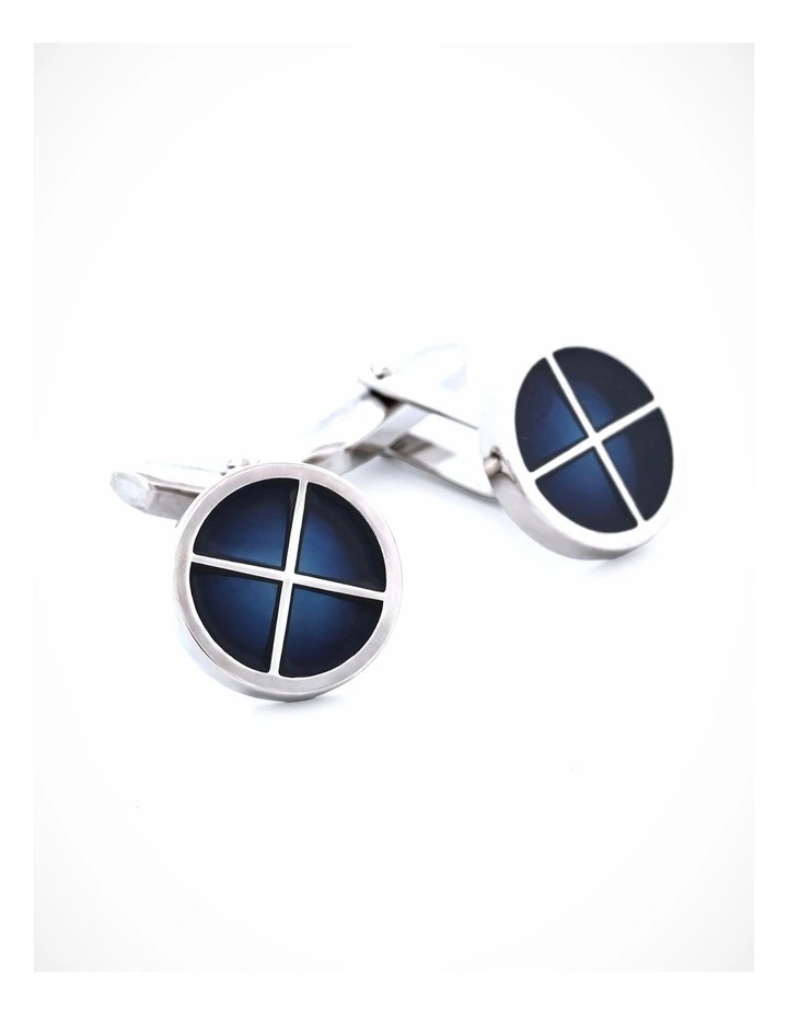 Blue Glass Enamel Cufflinks image 1