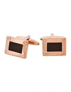 Rose Gold & Black Enamel Plated Cufflinks