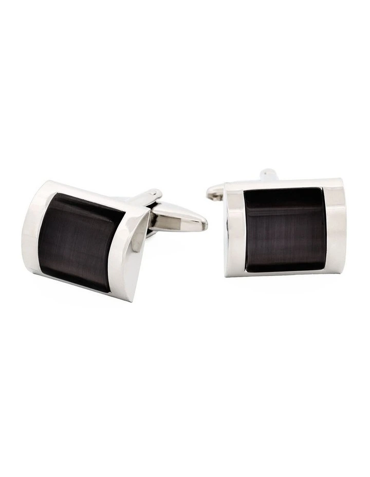 Charcoal Cat's Eye Cufflinks image 1