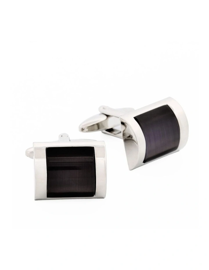 Charcoal Cat's Eye Cufflinks image 2