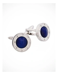 Dark Blue Cats Eye Cufflinks