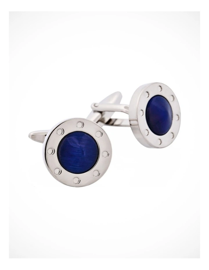 Dark Blue Cats Eye Cufflinks image 1