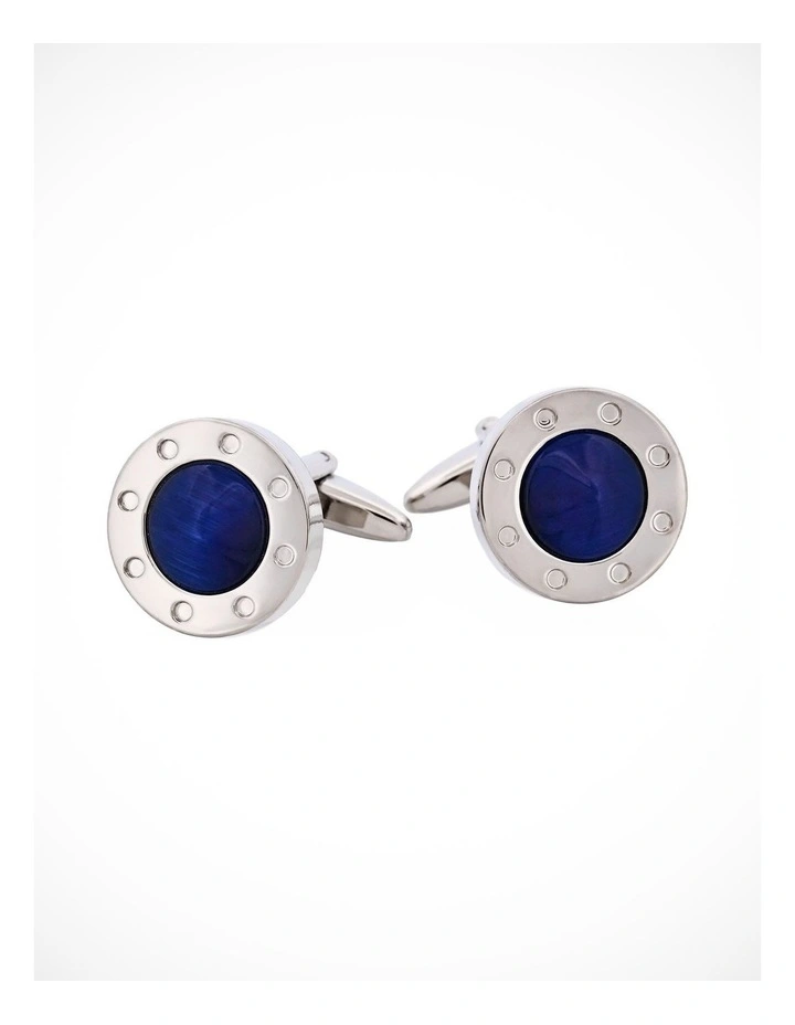 Dark Blue Cats Eye Cufflinks image 3