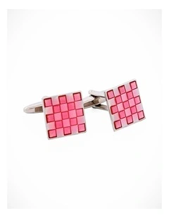 Pink Enamel Cufflinks