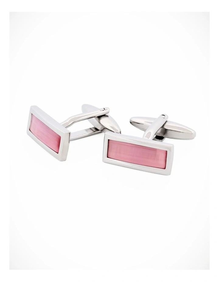 Pink Cat's Eye Cufflinks image 1