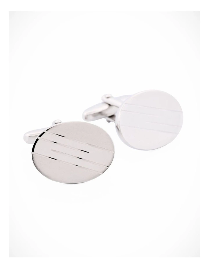 Rhodium Diamonte Cufflinks image 2