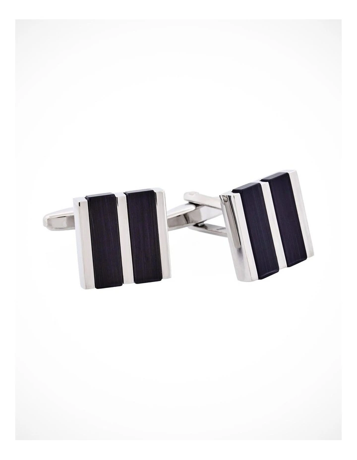 Black Striped Cats Eye Cufflinks image 3