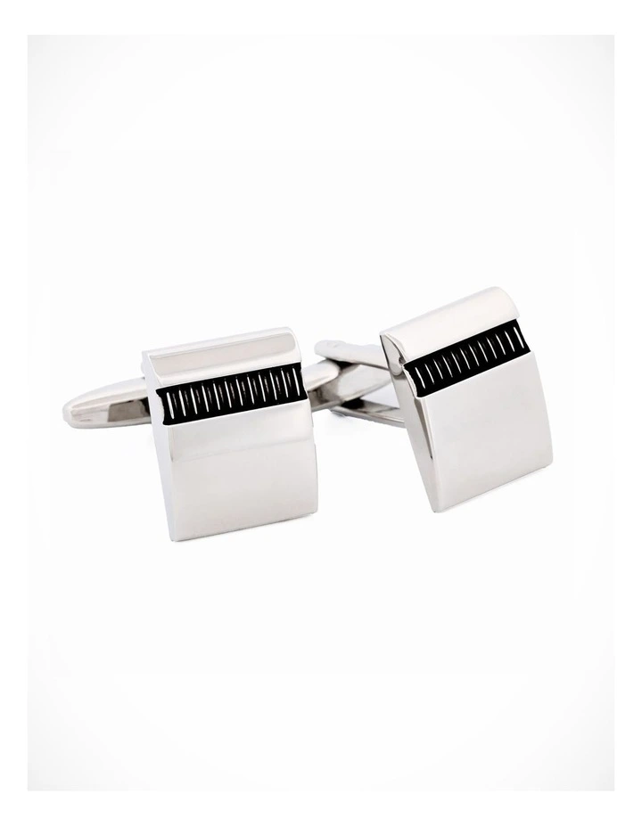 Rhodium Grey Cufflinks image 2