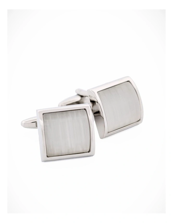 White Cat's Eye Cufflinks image 1