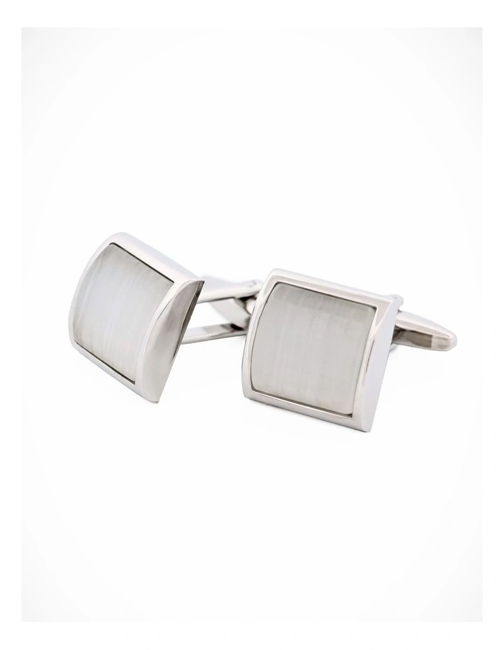 White Cat's Eye Cufflinks image 2