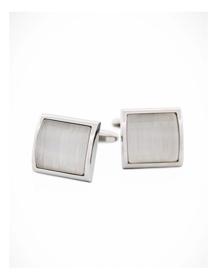 White Cat's Eye Cufflinks image 3