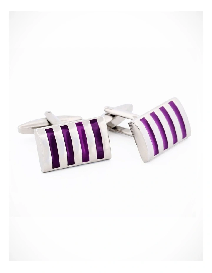 Purple Enamel Cufflinks image 2