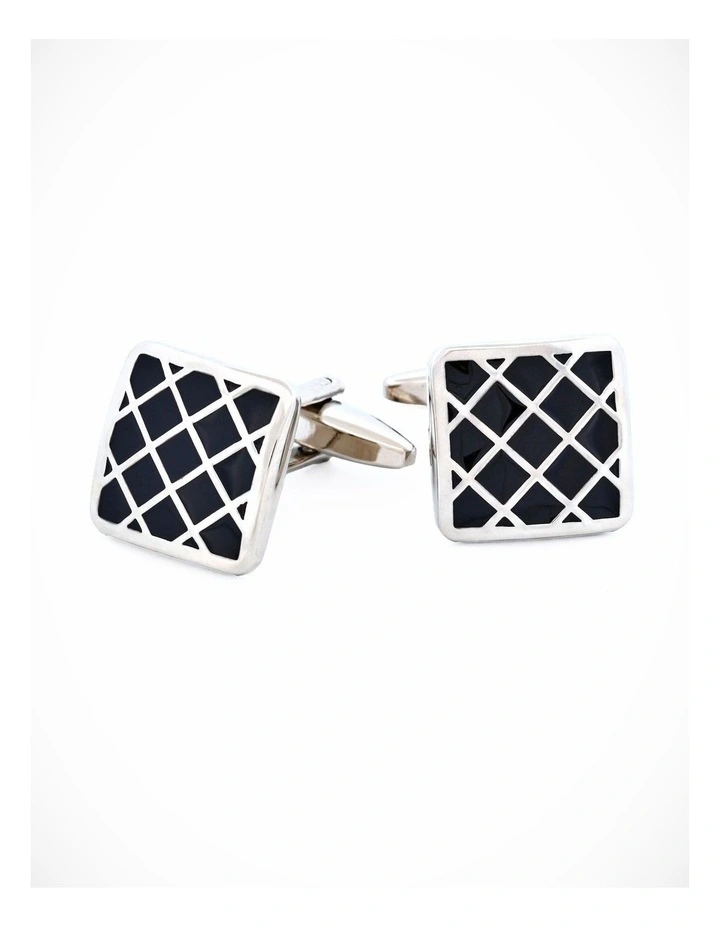 Black Enamel Cufflinks image 2