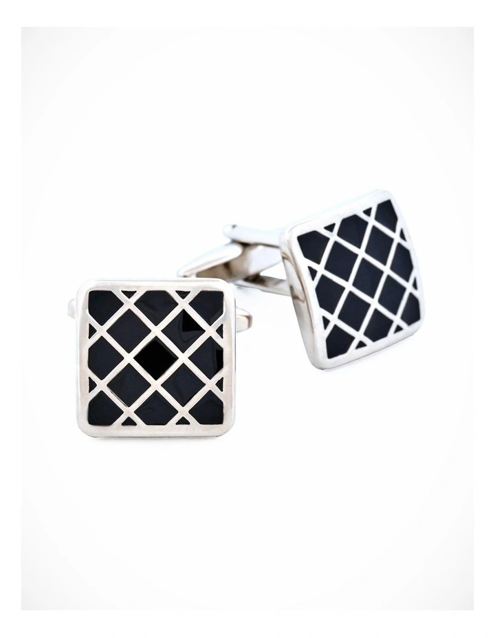 Black Enamel Cufflinks image 3