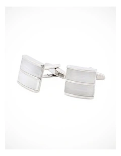 White Cat's eye Cufflinks