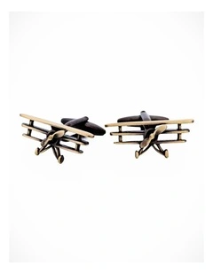 Burnish Gold Triplane Cufflinks