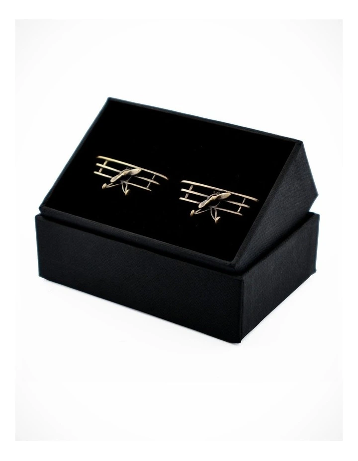 Burnish Gold Triplane Cufflinks image 2