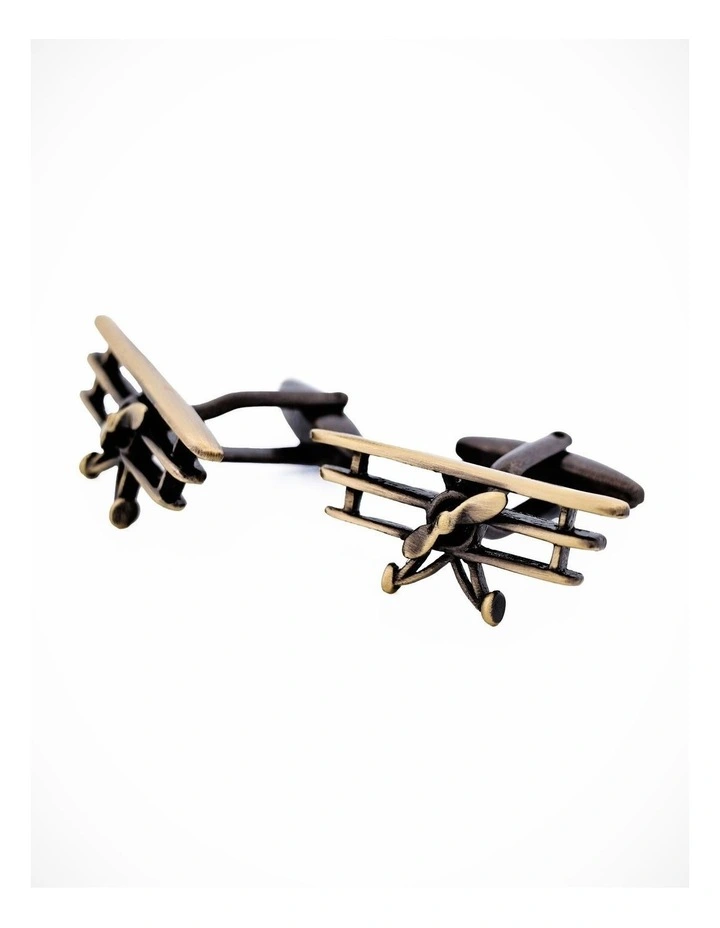 Burnish Gold Triplane Cufflinks image 4