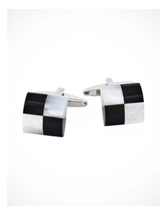 Onyx with Mother Of Pearl Square Cufflinks