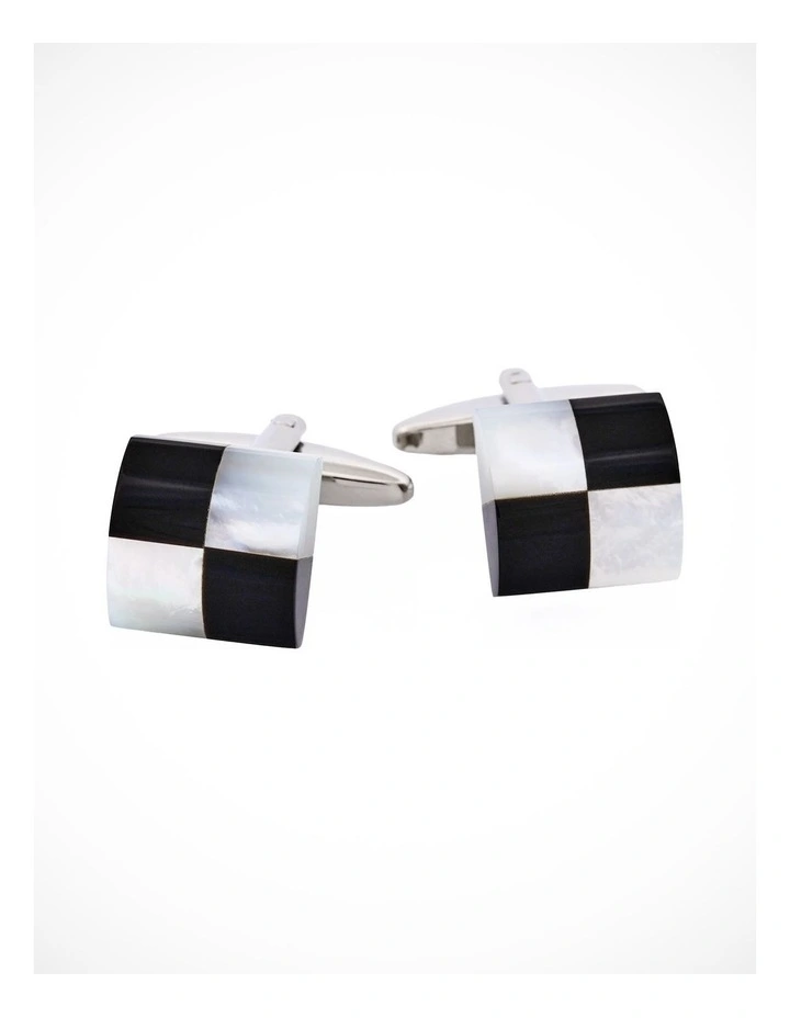 Onyx with Mother Of Pearl Square Cufflinks image 1