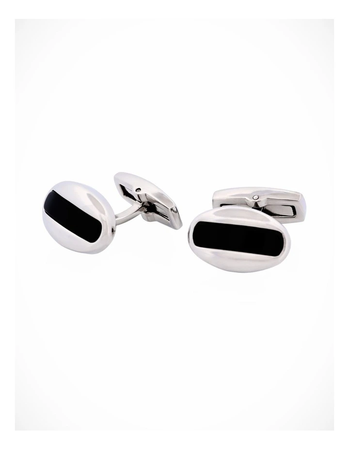 Stainless Steel Onyx Cufflinks image 2