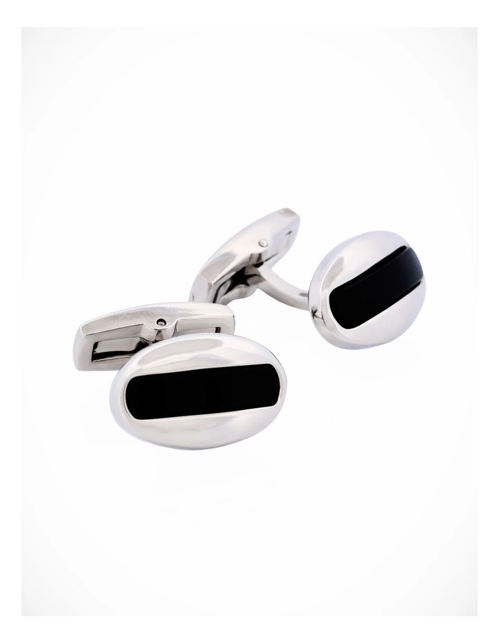Stainless Steel Onyx Cufflinks image 3