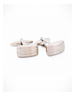 Rh Brush Rhodium Plated Cufflinks