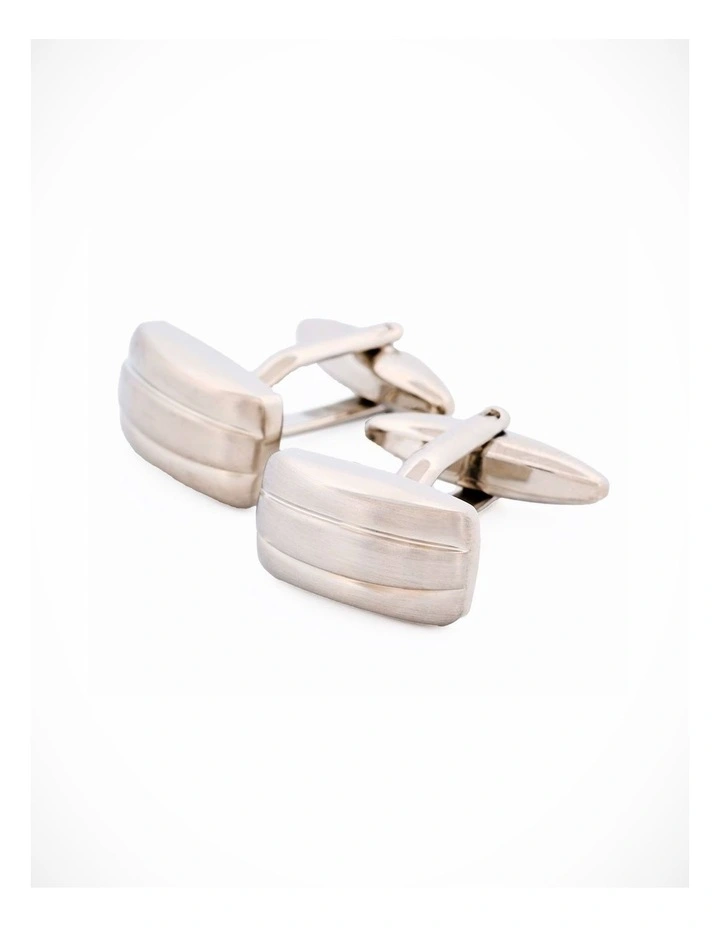 Rh Brush Rhodium Plated Cufflinks image 2