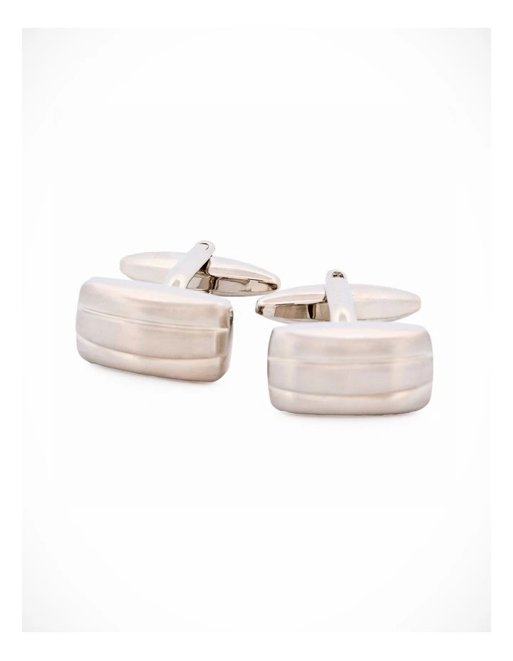 Rh Brush Rhodium Plated Cufflinks image 3
