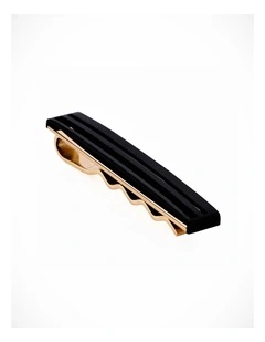 Stainless SteelIon Plated Gold & Black Double Layer Tie Slide