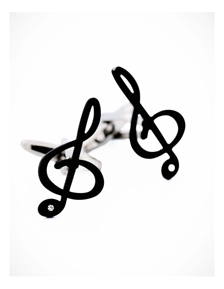 Black Plated Musical Clef Cufflinks image 3