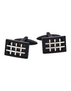 Ion Plated Black Steel Cufflinks