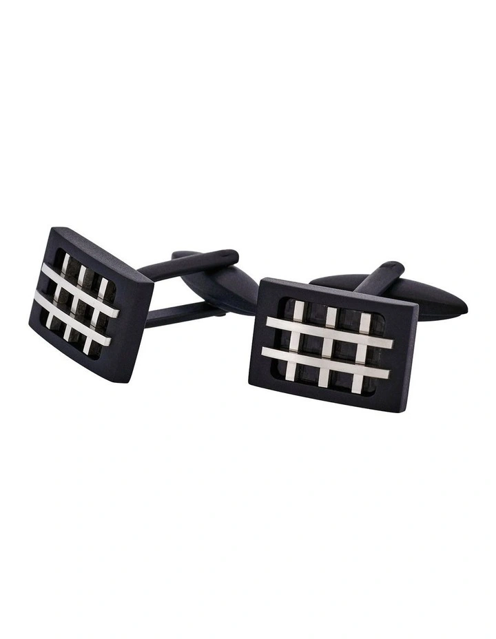 Ion Plated Black Steel Cufflinks image 3