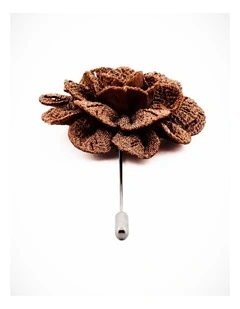 Taupe Flower Lapel Pin