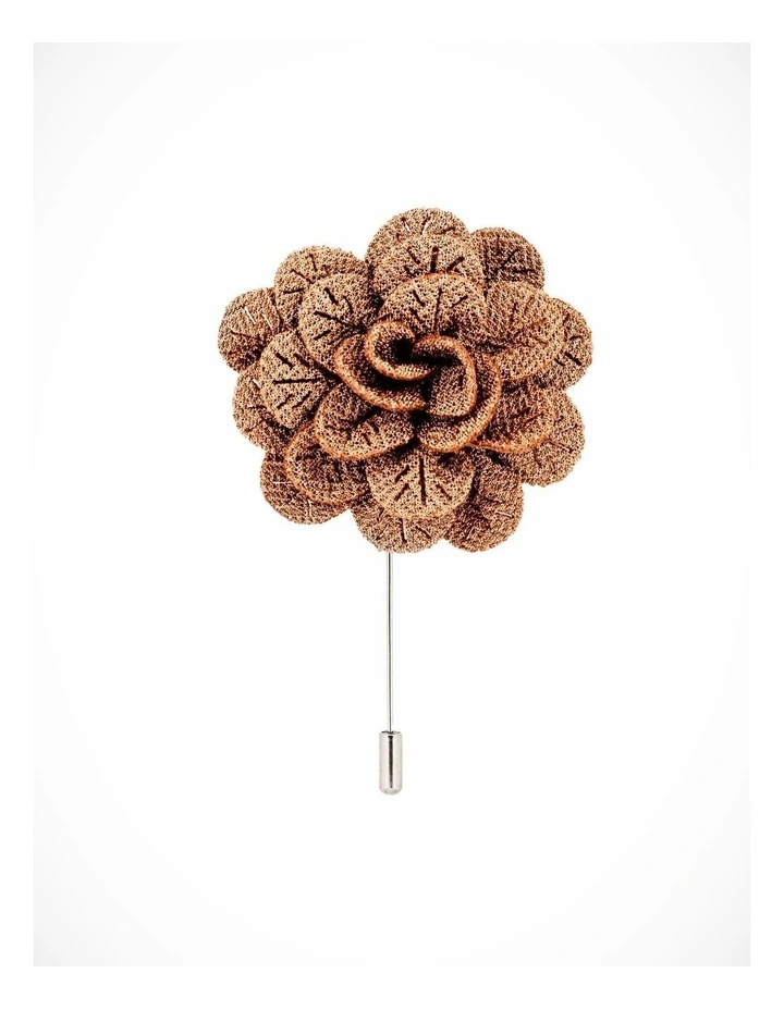 Taupe Flower Lapel Pin image 2