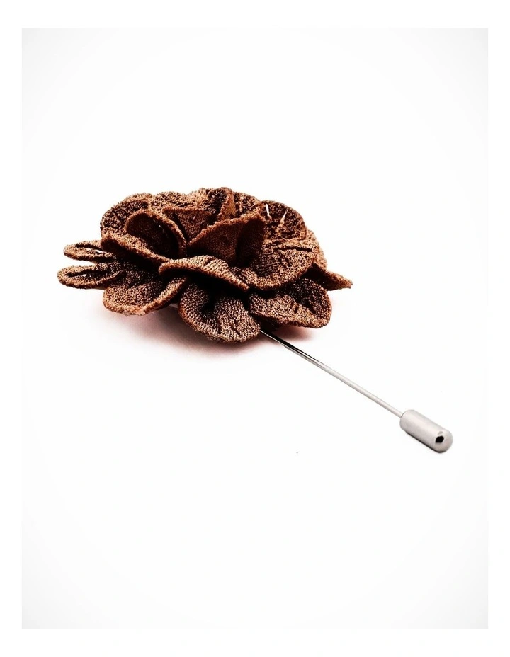 Taupe Flower Lapel Pin image 3