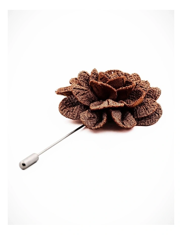 Taupe Flower Lapel Pin image 4