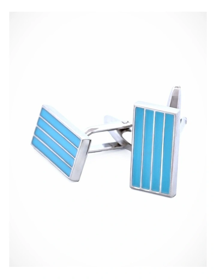 Blue Enamel Cufflinks image 1