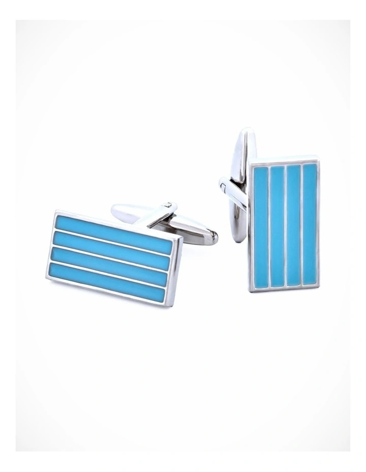 Blue Enamel Cufflinks image 2