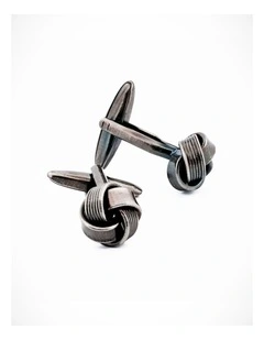 Antique Rhodium Plated Knot Cufflinks