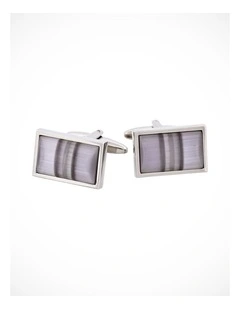 Multi Coloured Grey Striped Cats Eye Cufflinks