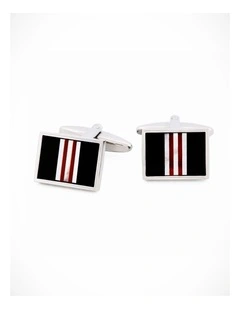 Mother Of Pearl Onyx Red Agate Cufflinks