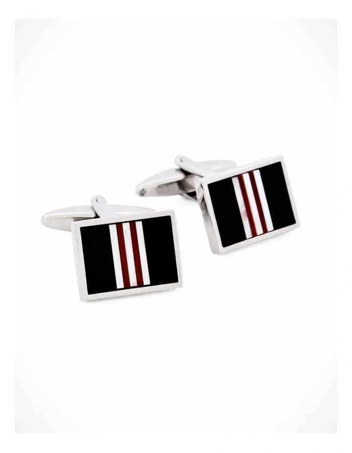 Mother Of Pearl Onyx Red Agate Cufflinks image 3