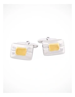 Rhodium & Gold Centre Plated Cufflinks