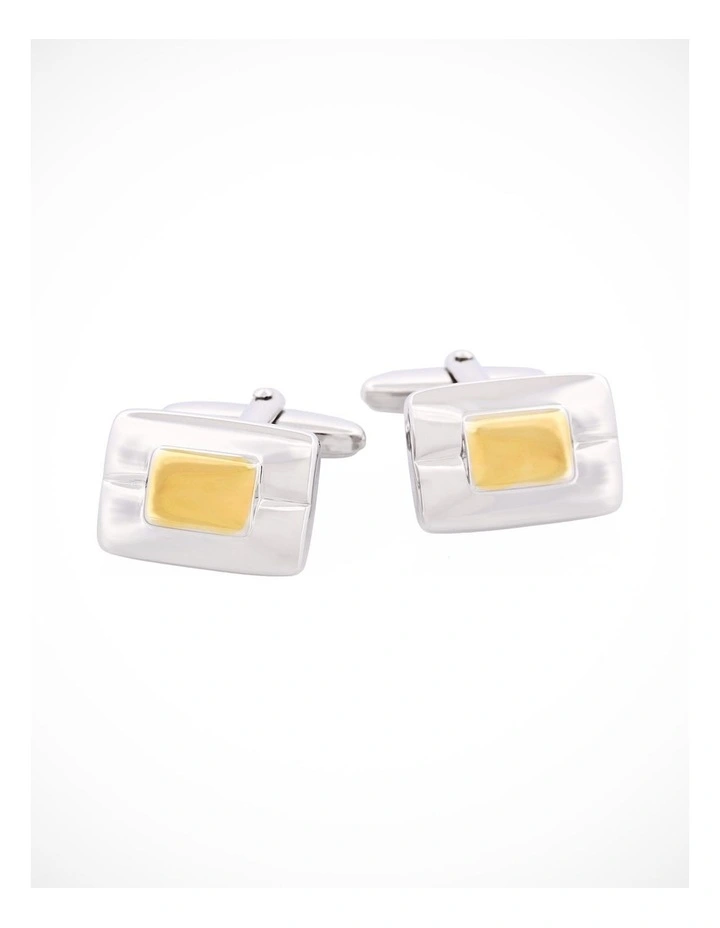 Rhodium & Gold Centre Plated Cufflinks image 1