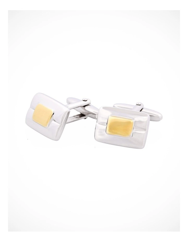 Rhodium & Gold Centre Plated Cufflinks image 3