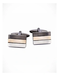 Rhodium Gold Gun Metal Cufflinks